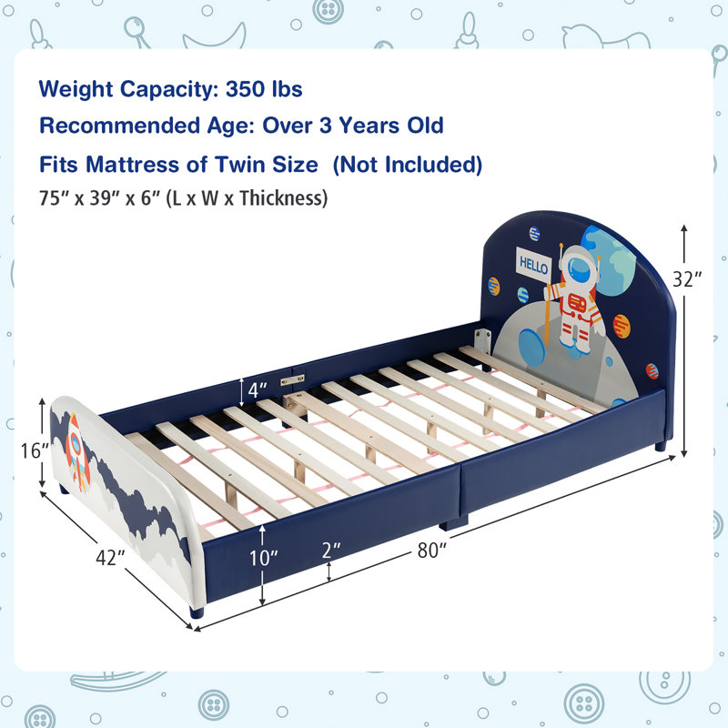 Lit plateforme en tissu pour enfants