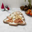 Holiday Serveware 14" MANGO WOOD W/ ENAMEL WHITE CHRISTMAS TREE