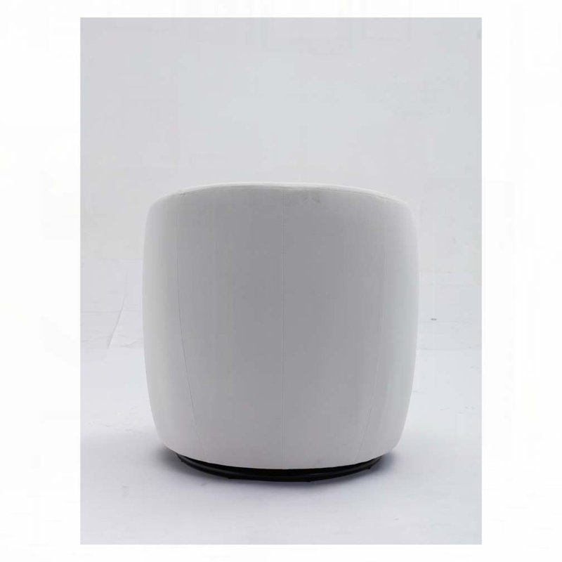 Fauteuil demi-tonneau Accent, Velours blanc