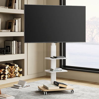 Abbing E Series TV Stand with Wheels Height Adjustable for 32-70 inch by Symple Stuff