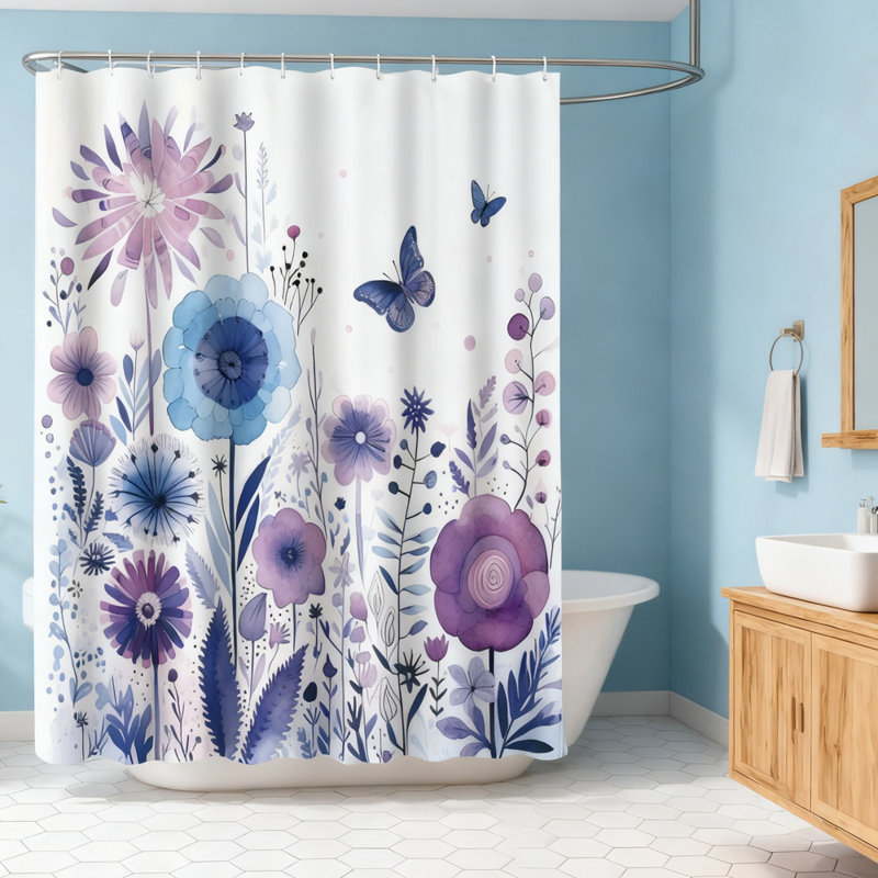 Rideau de douche 1 pièce Floral