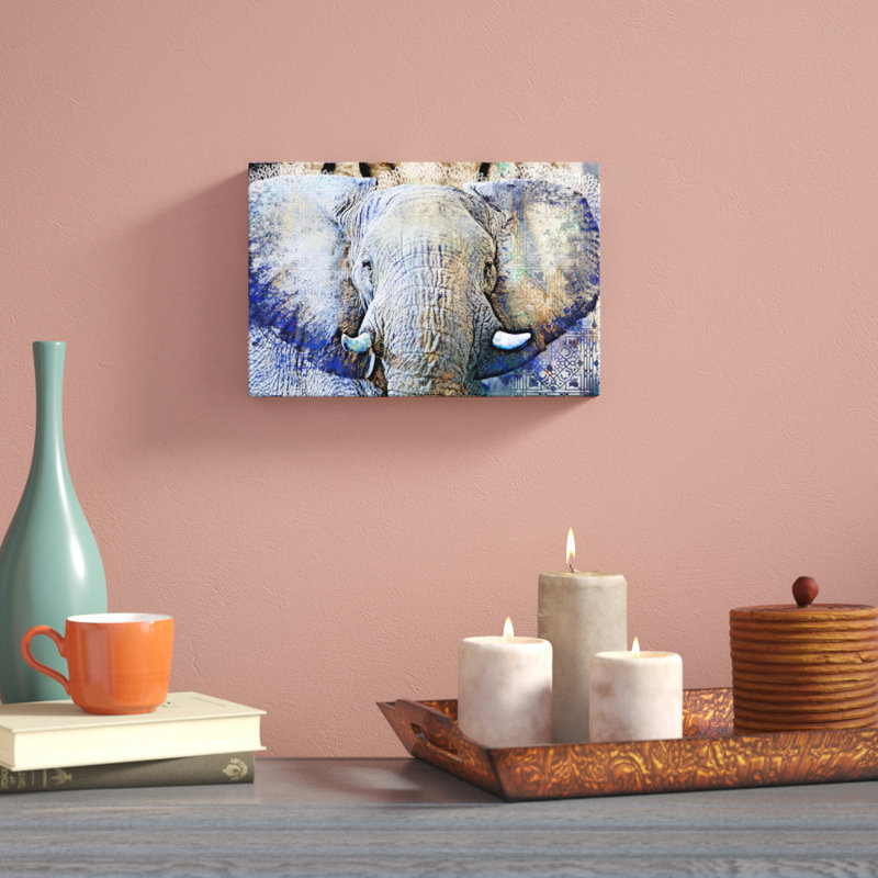 Purple Elephant by Surma & Guillen - Graphic Art Print, Wrapped Canvas, 20cm H x 30cm W