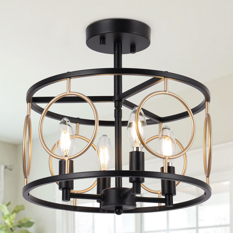 Plafonnier semi-encastré 4 lumières