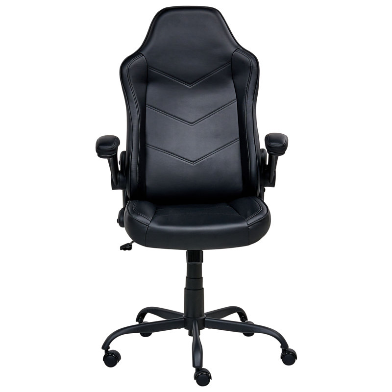 Office Chair Swivel Faux Leather, Black