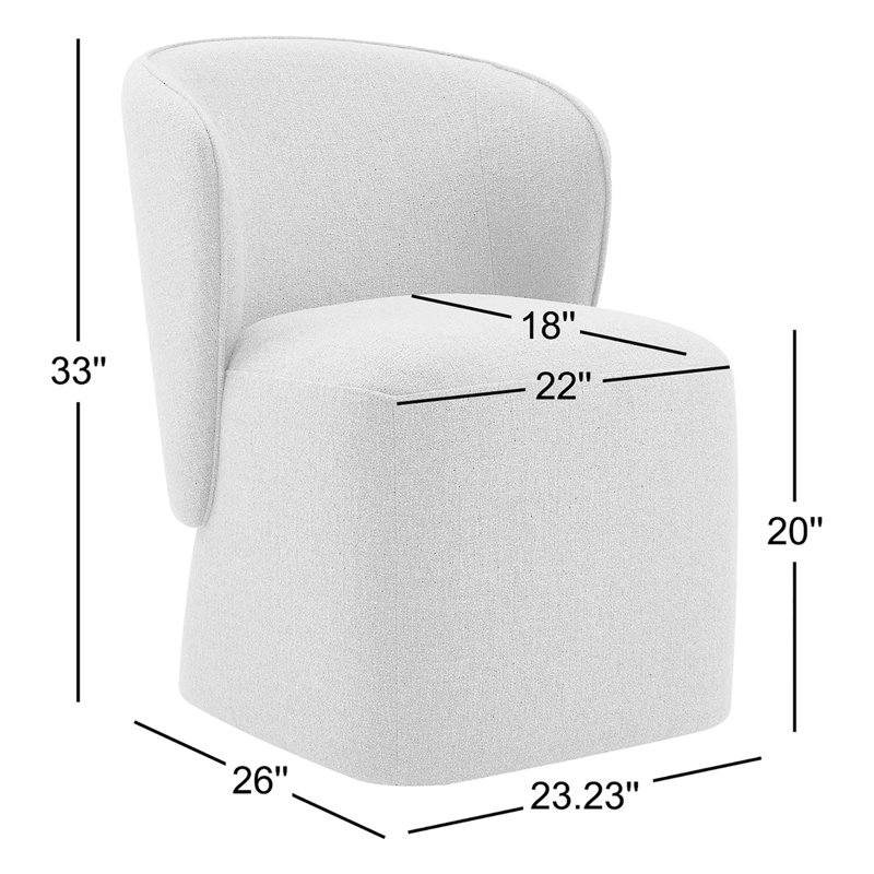 Chaise rembourrée Niha, Tweed blé Nathan