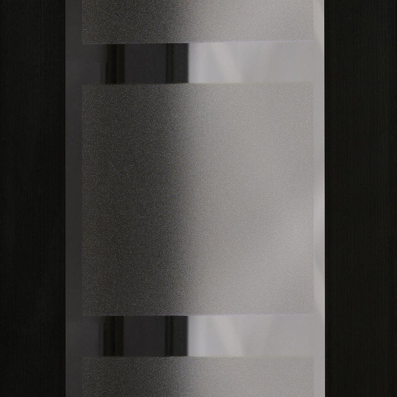 Porte accordéon Metro, Noir / verre carré givré