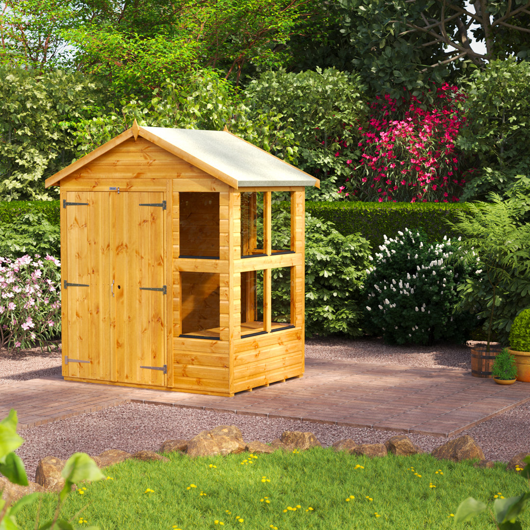Powersheds 4 x 6ft Timber Tongue & Groove Potting Shed, Double Doors