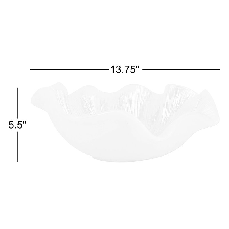 Onda Glass Serving Bowl, White
