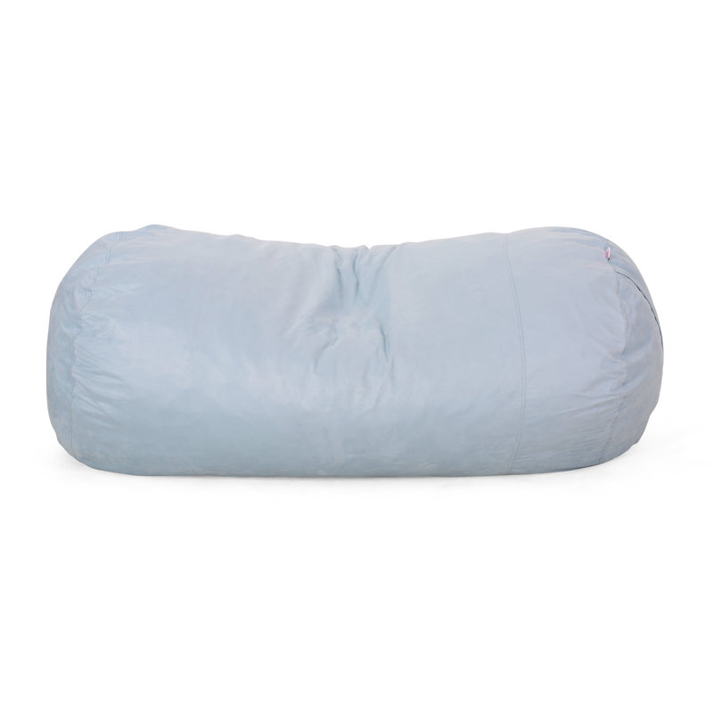 Aruba 8 Foot Microfiber Cylindrical Bean Bag, Blue Microfiber/Microsuede