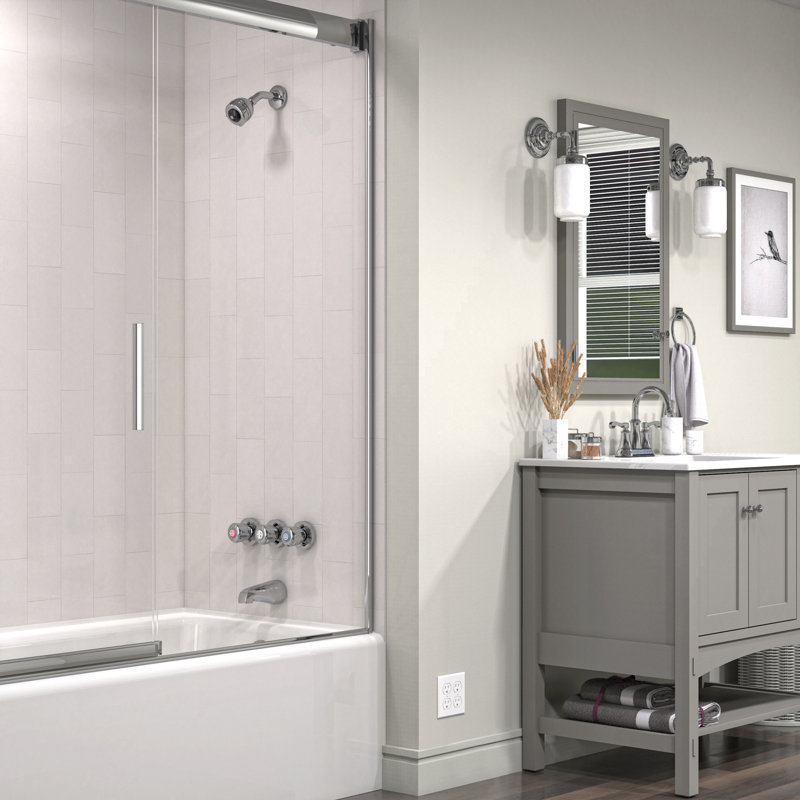 Polished Chrome Wall Mounted Shower Faucet with Three Handles