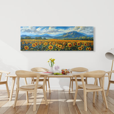 Sunflower Field - Orange Canvas Wall Art for Home Decor