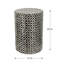 Tabouret rond noir avec un design élégant, idéal pour la table d'appoint de jardin dans le salon - décoration intérieure de 19,7 po de hauteur