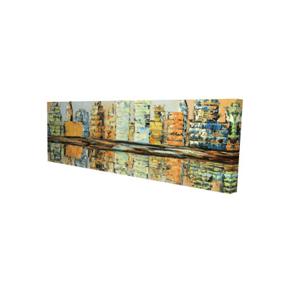« earth tone immeubles », reproduction de peinture à l’acrylique sur toile tendue