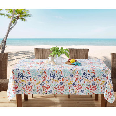 Rectangle Summer Vinyl Tablecloth With Flannel Backing