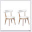Ensemble de 2 chaises de salle à manger rembourrées modernes avec structure en bois d'hévéa durable et revêtement beige confortable
