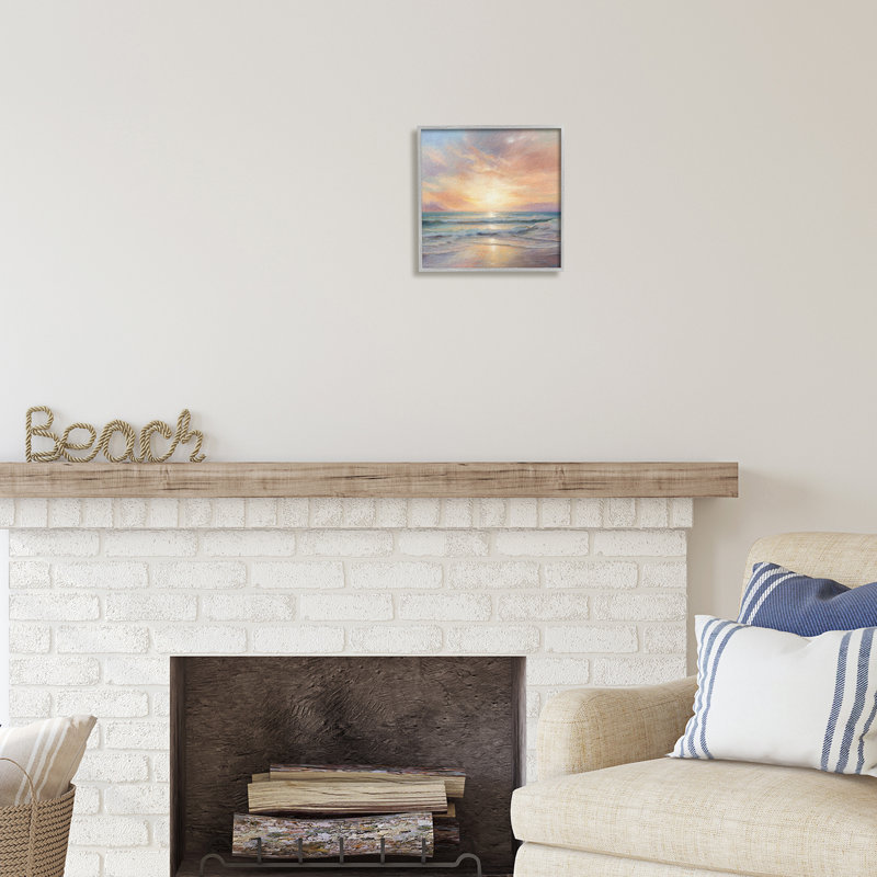 Highland Dunes Coastal Sunset Reflection, estampe numérique encadrée, conception par LSR Design Studio