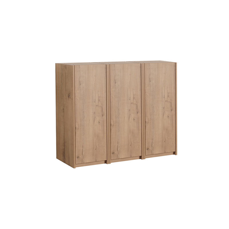 Armoire latérale de salle de bain 36 po, 3 portes à fermeture douce, conception à fixation flottante, Naturel