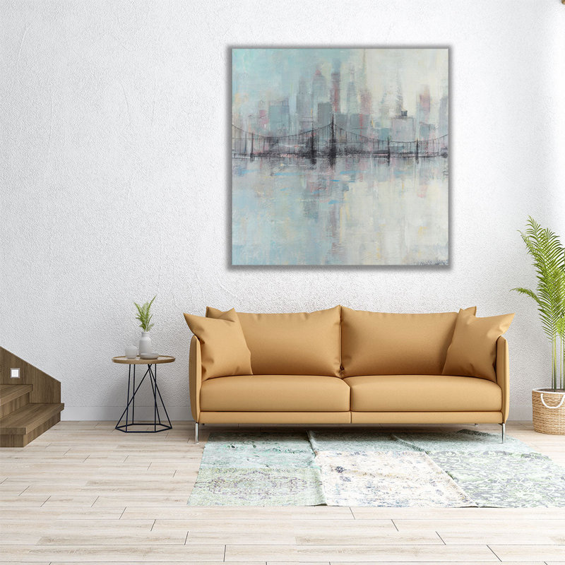 «Pastel Cityscape I», reproduction d'art sur toile, H 12 po x l 12 po