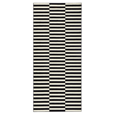 Panel Machine Woven Black/Cream Indoor Rug