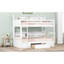 Simple - au-dessus de simple, blanc, lit superposé, tablettes encastrées, tiroir de rangement, fonctionnel, peu encombrant, lit en bois de pin blanc avec tiroir et facile à assembler pour la chambre à coucher