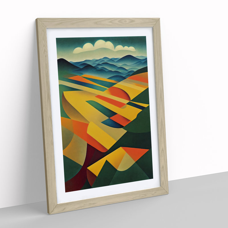 Abstract Landscape Meadow No.4 - Framed Print, 46cm H x 34cm W x 2cm D, Oak Framed