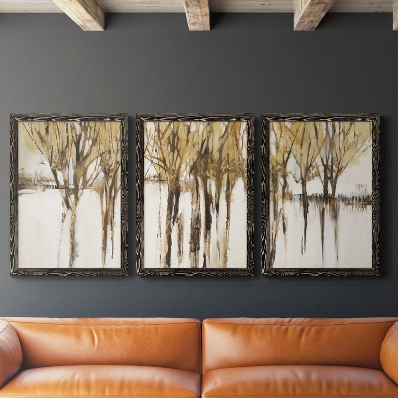 Perfect Harmony - ensemble de 3 reproductions d'art encadrées, H 40 po x l 84 po x P 1,5 po, Toile encadrée noire