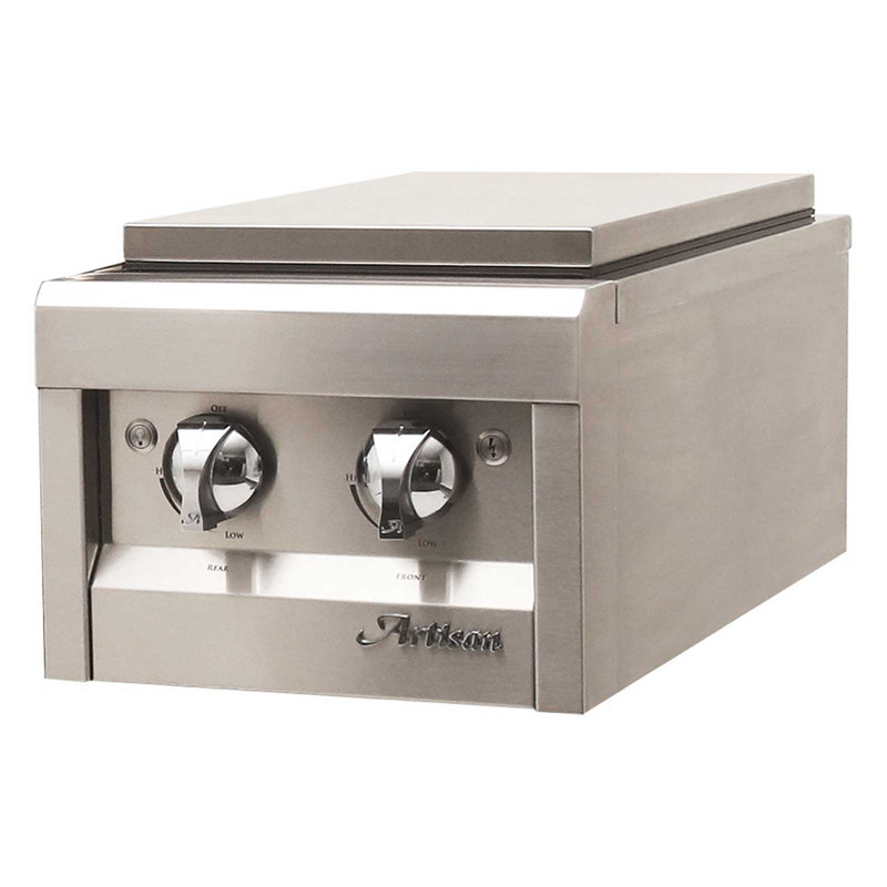 Artisan Stainless Steel Propane Gas Side Burner with Dual Controls