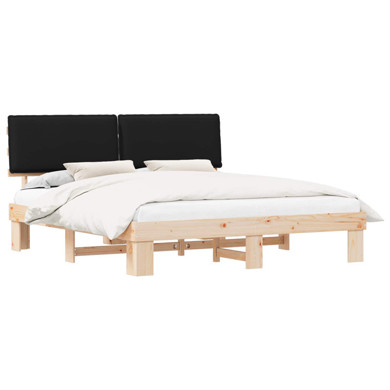 Solid Wood Bed Frame, Super King (6'), Natural/Black