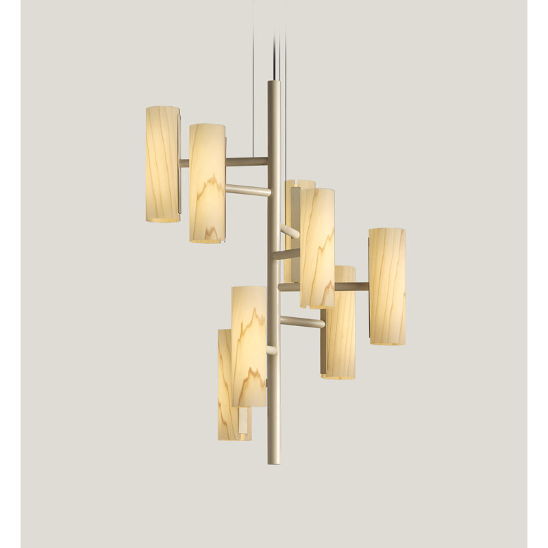 Note 8 - Light LED Chandelier, Ivory White, Matte Black