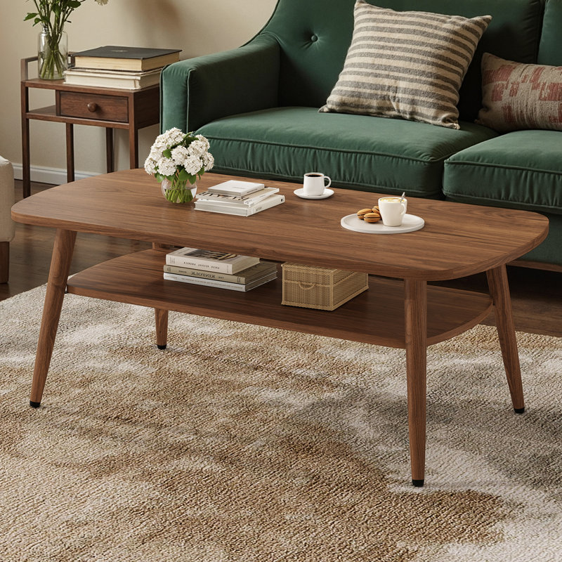 Table basse 43,4 "avec rangement, Brown Wood / Does Not Apply