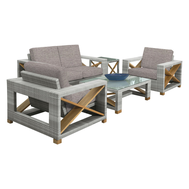Jupiter Outdoor 4 - Piece Conversation Set, Ash, Jupiter Cool Gray