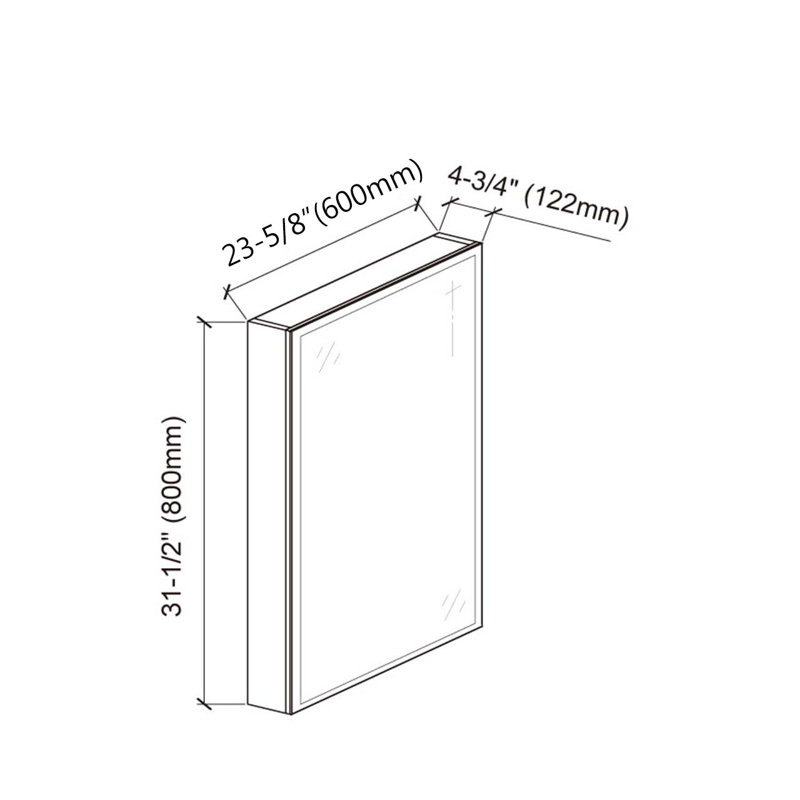 Armoire à pharmacie sans cadre à fixation en surface 24 po x 31 po avec tablettes ajustables et éclairage à del Bouziane