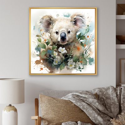 Koala S Gentle Floral Gaze III - Koala Animal, art mural