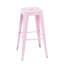 Tabourets de bar en métal rose sans dossier, hauteur de comptoir 76 cm (30 pouces), ensemble de 4, pour îlot de cuisine ou salle à manger - Matériau imperméable, montage rapide, peu encombrant, sans outils, design