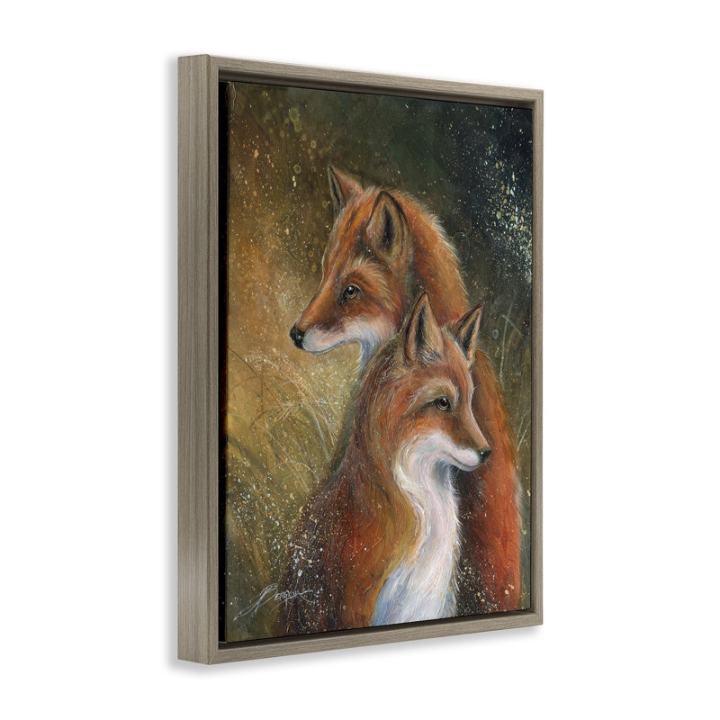 Cadre flottant Fox Portrait, design par Jody Bergsma, Cadre flottant orme Montalcino, H 31 po x l 25 po