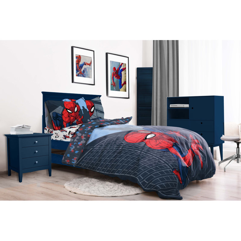 SINGLE DUVET SET Grey/Blue/Red 100% Cotton 144 TC Reversible 2 Piece Duvet Cover Set, Double - 2 Standard Pillowcases