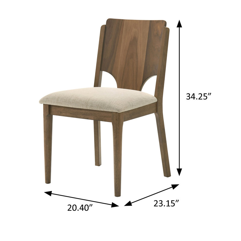 Chaise d'appoint de salle à manger moderne Mid-Century l 20,4 po, noyer