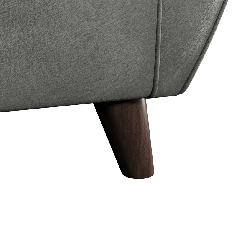 HOXTON CHAISE FOAM MALIA FOOT, Right Hand Facing, Dark Brown Wood, Asphalt