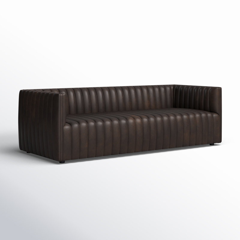 Augustine 97" Sofa, Deacon Wolf Genuine Leather, 26.5" H x 97" W x 35" D