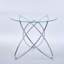 Ensemble de tables basses en métal avec plateau en verre, table de salle à manger à piédestal et table basse de loisirs. Ensemble de salle à manger 1 + 4 5 pièces Mid-Century pour 4-6 personnes-780856801