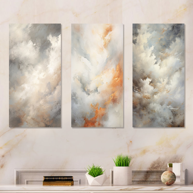 Horizon mystique des nuages gris, H 28 po x l 36 po, Toile tendue