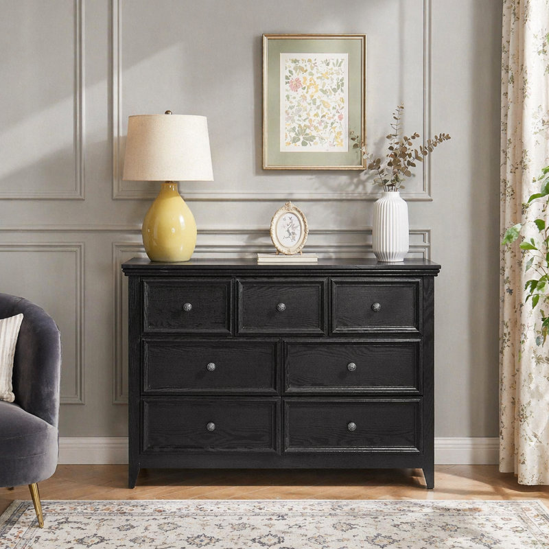 Commode élégante à 7 tiroirs avec rails lisses et anti-basculement, idéale pour organiser votre maison et rehausser la décoration intérieure