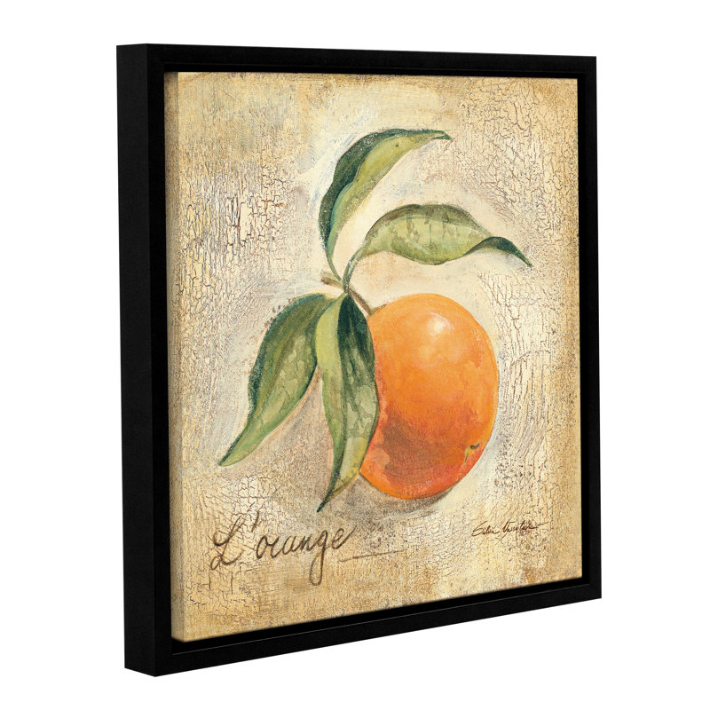 « L’orange »-reproduction d’art, H 24 po x l 24 po x P 2 po, Cadre flottant noir