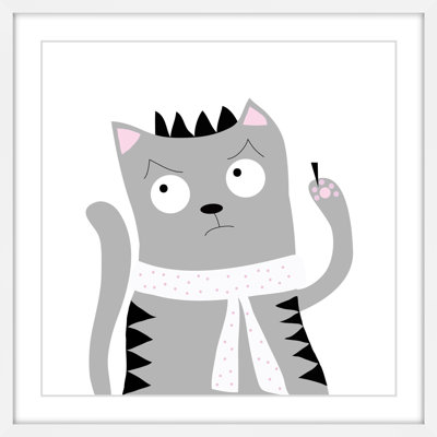 'Angry Kitty' by Katarina Snygg Framed Print