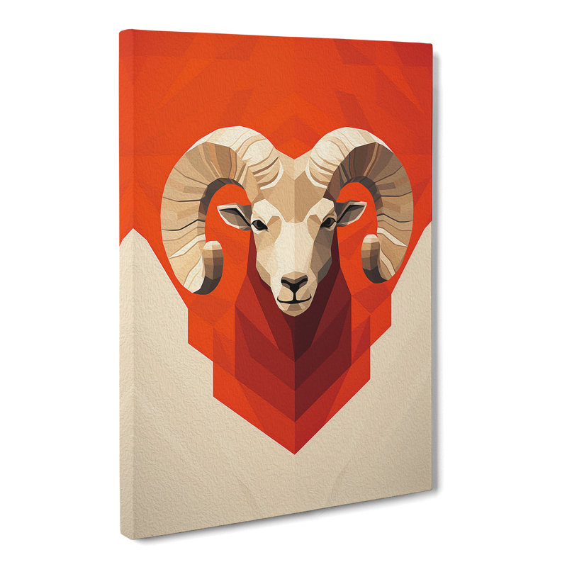 Aries Zodiac Minimalism - Wrapped Canvas Print, 76cm H x 50cm W x 3cm D