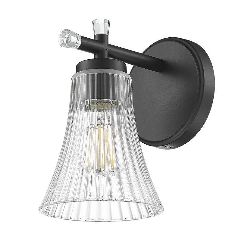 Maston Modern 1 Light Wall Sconce, Matte Black