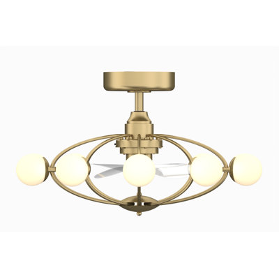Ventilateur de plafond en cage 14 pouces avec ensemble d'éclairage et télécommande Kerring