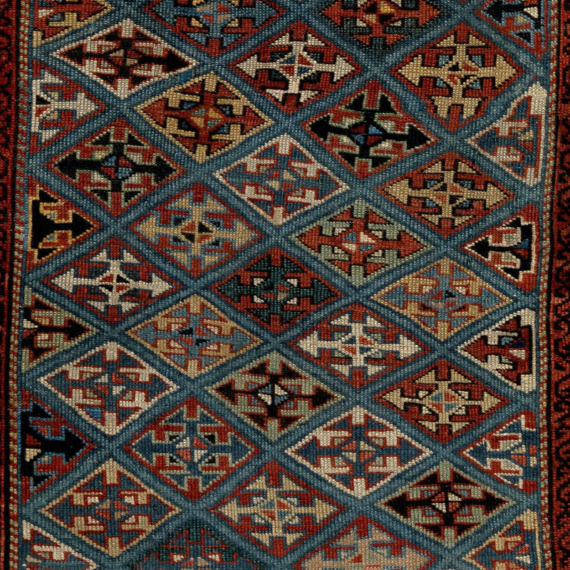 Tapis antique de race blanche Shirvan, vers 1880