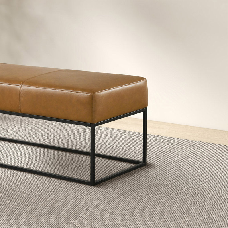 Banc en cuir brun clair Odessa