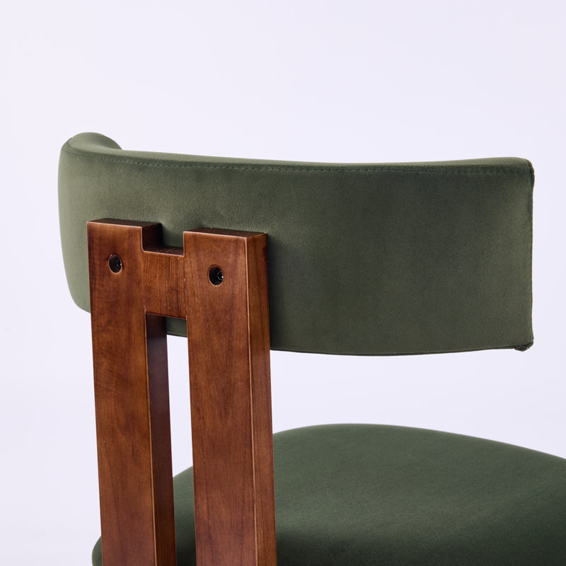 Ceremonie Curve Back Dining Chair, 1, Velvet Green